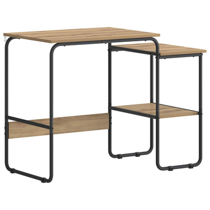 vidaXL Desk with Storage Artisan Oak 100 x 50 x 75 cm