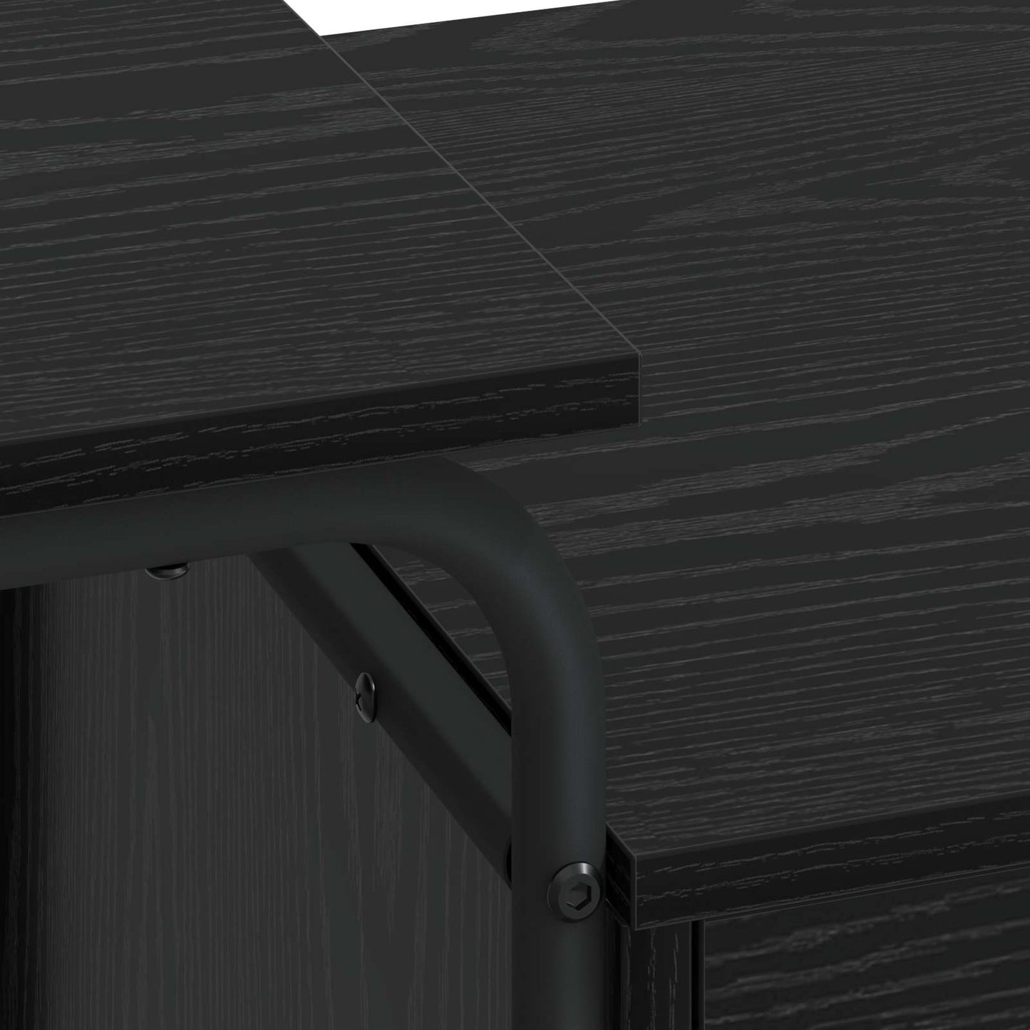 vidaXL Desk with Storage Black Oak 120 x 50 x 75 cm