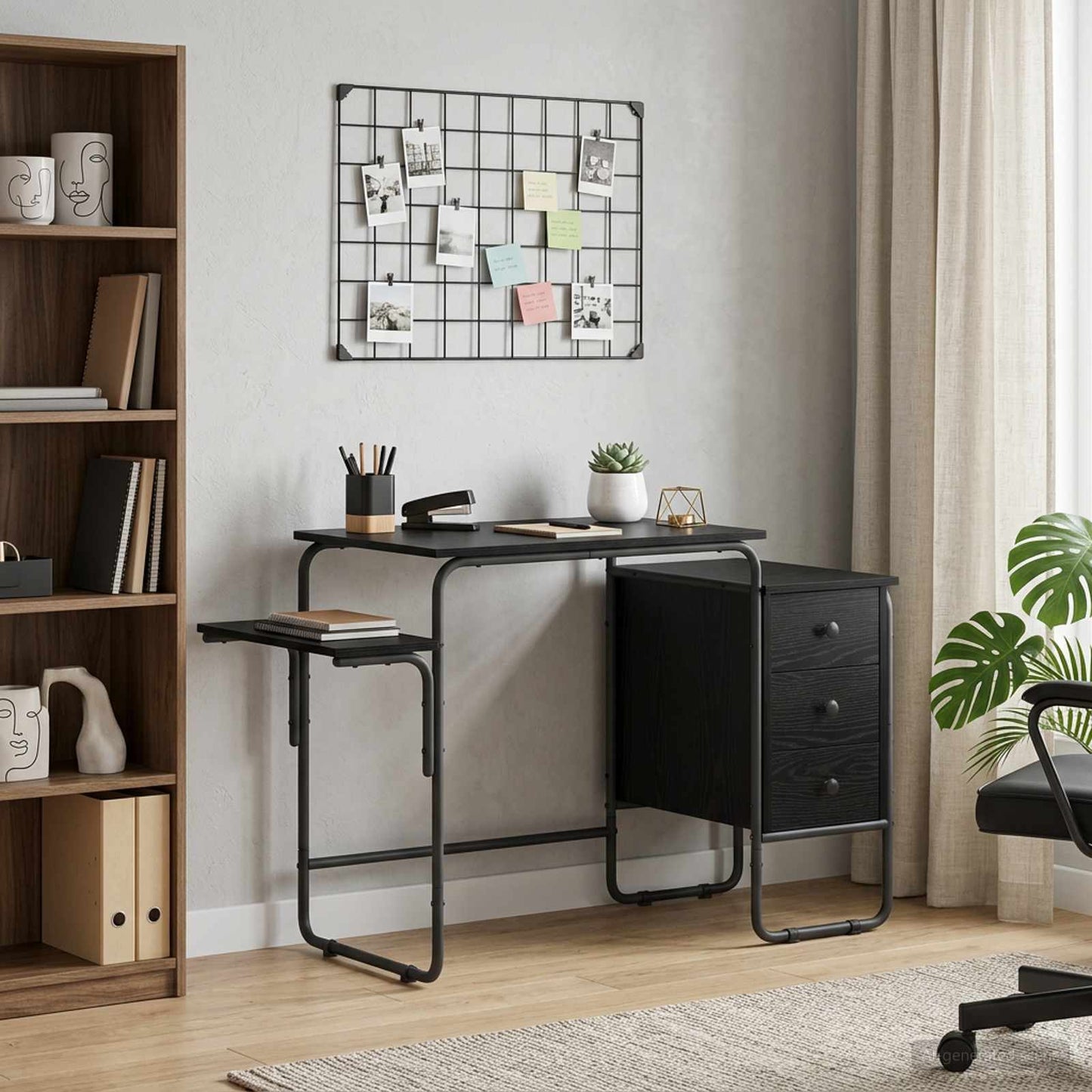 vidaXL Desk with Storage Black Oak 120 x 50 x 75 cm