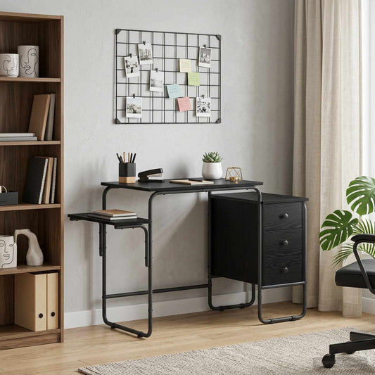 vidaXL Desk with Storage Black Oak 120 x 50 x 75 cm