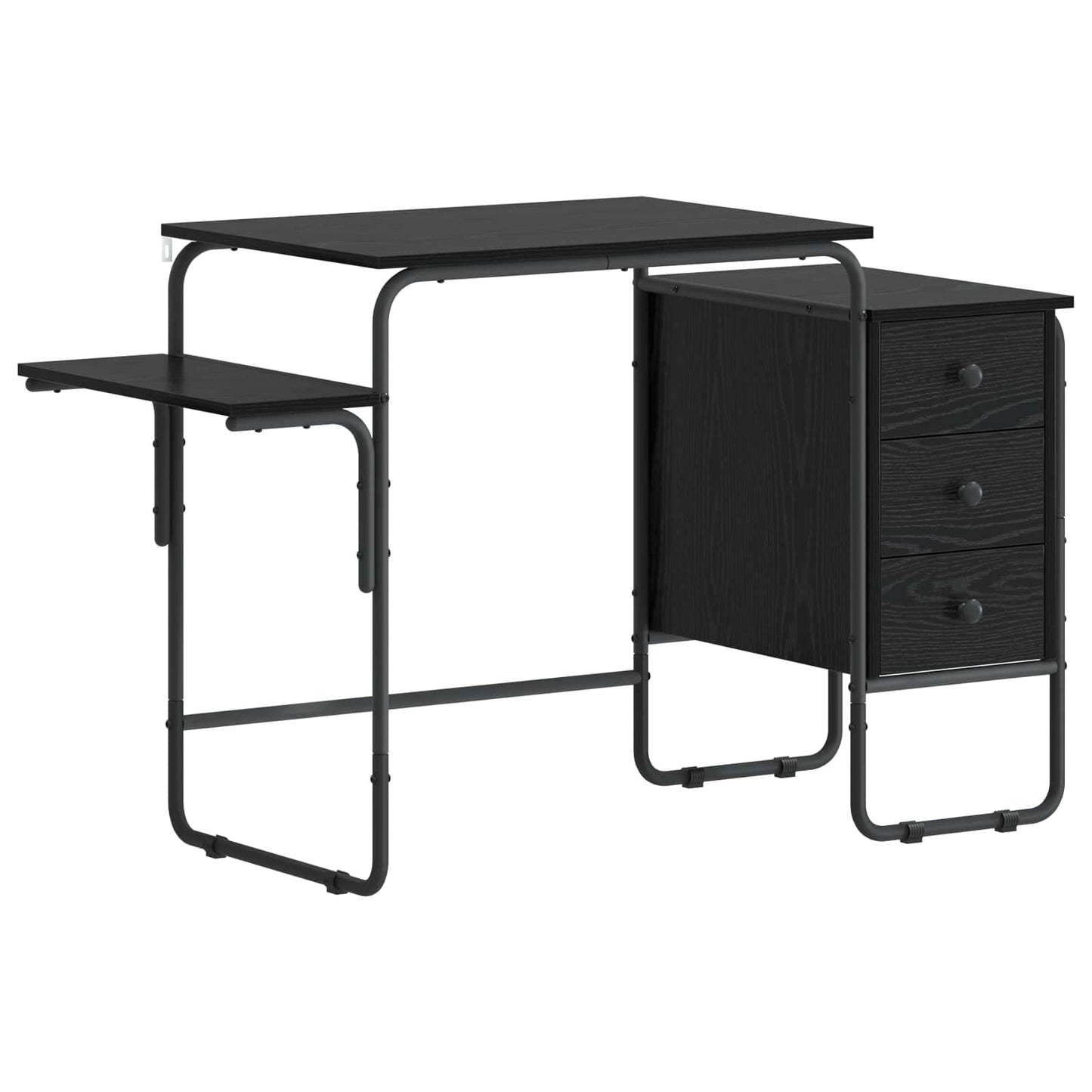 vidaXL Desk with Storage Black Oak 120 x 50 x 75 cm