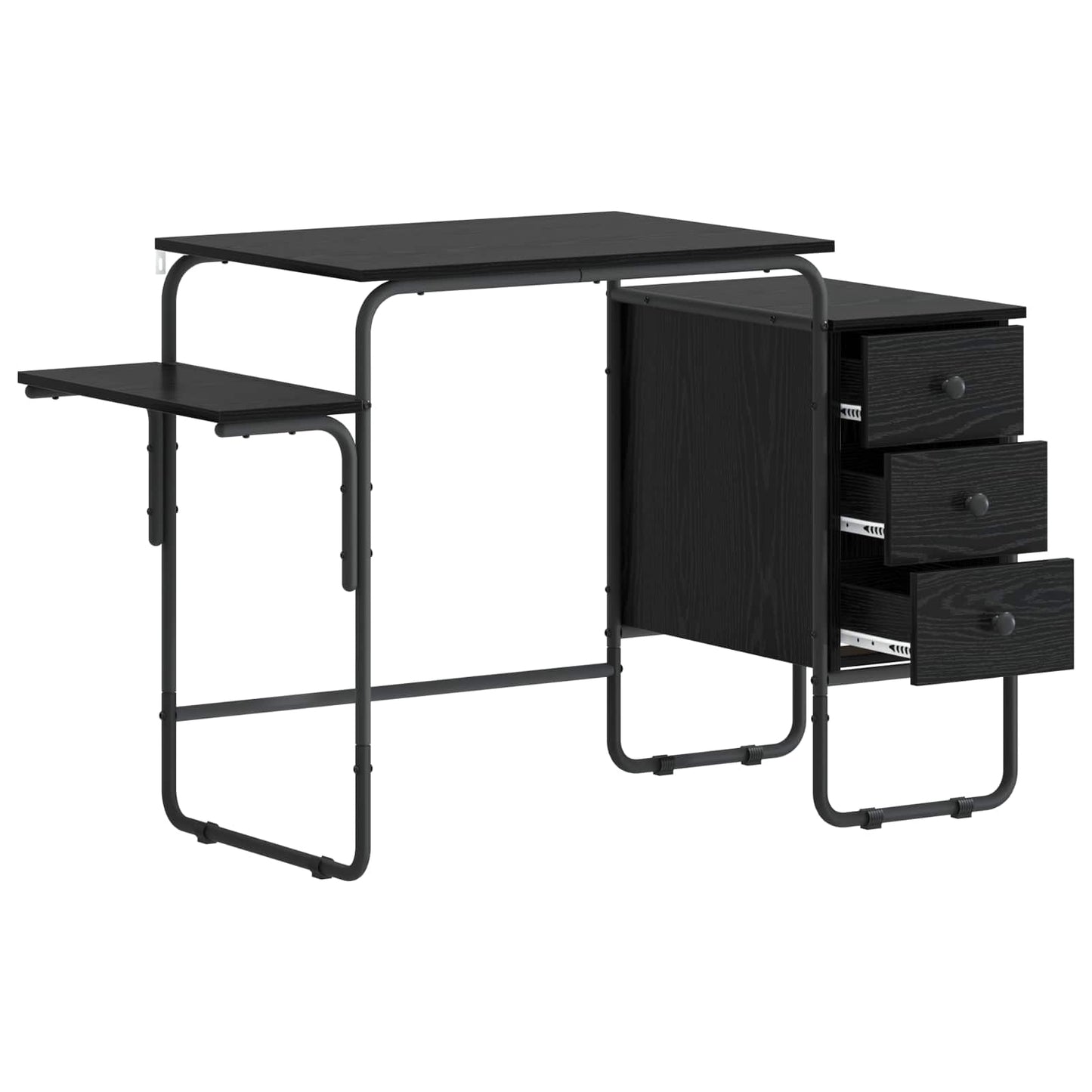 vidaXL Desk with Storage Black Oak 120 x 50 x 75 cm