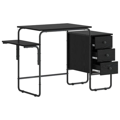 vidaXL Desk with Storage Black Oak 120 x 50 x 75 cm