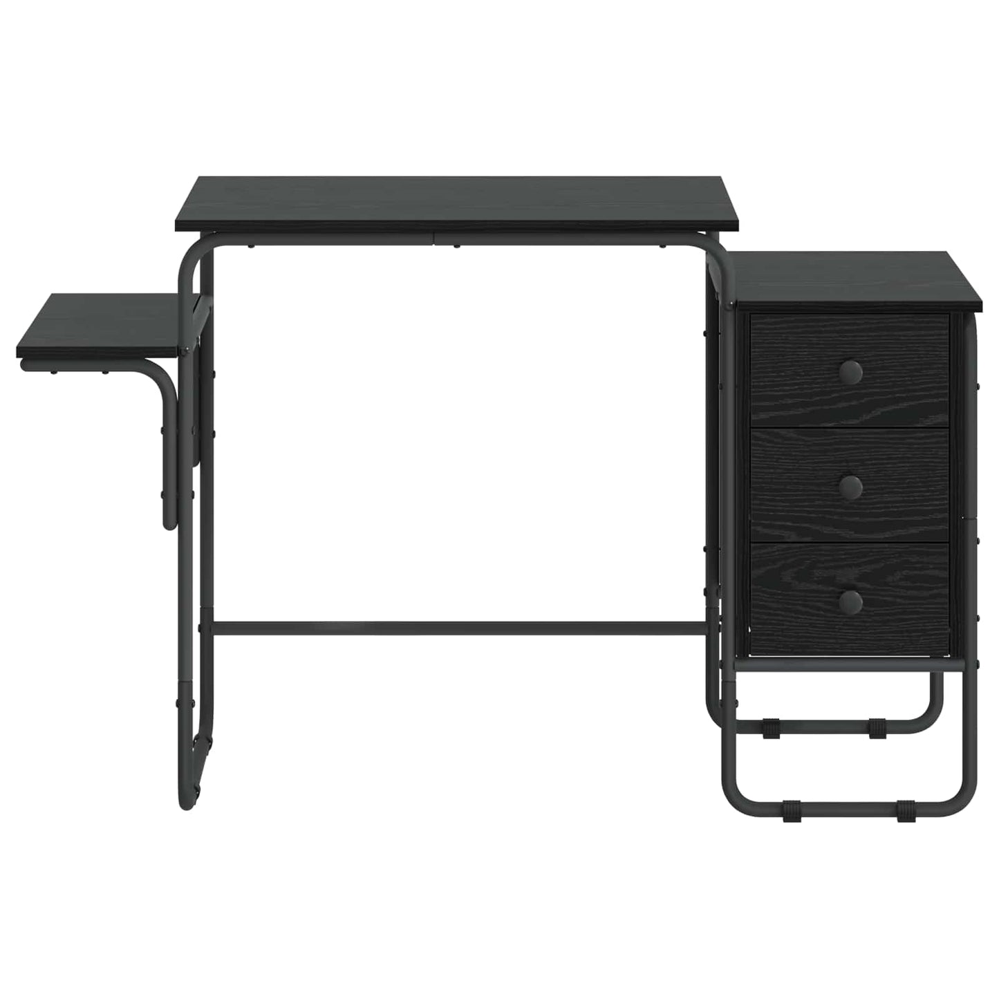 vidaXL Desk with Storage Black Oak 120 x 50 x 75 cm