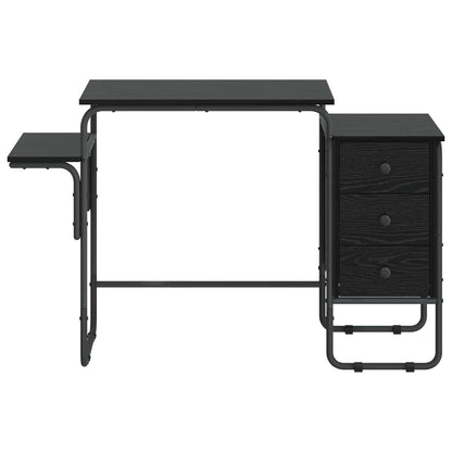 vidaXL Desk with Storage Black Oak 120 x 50 x 75 cm