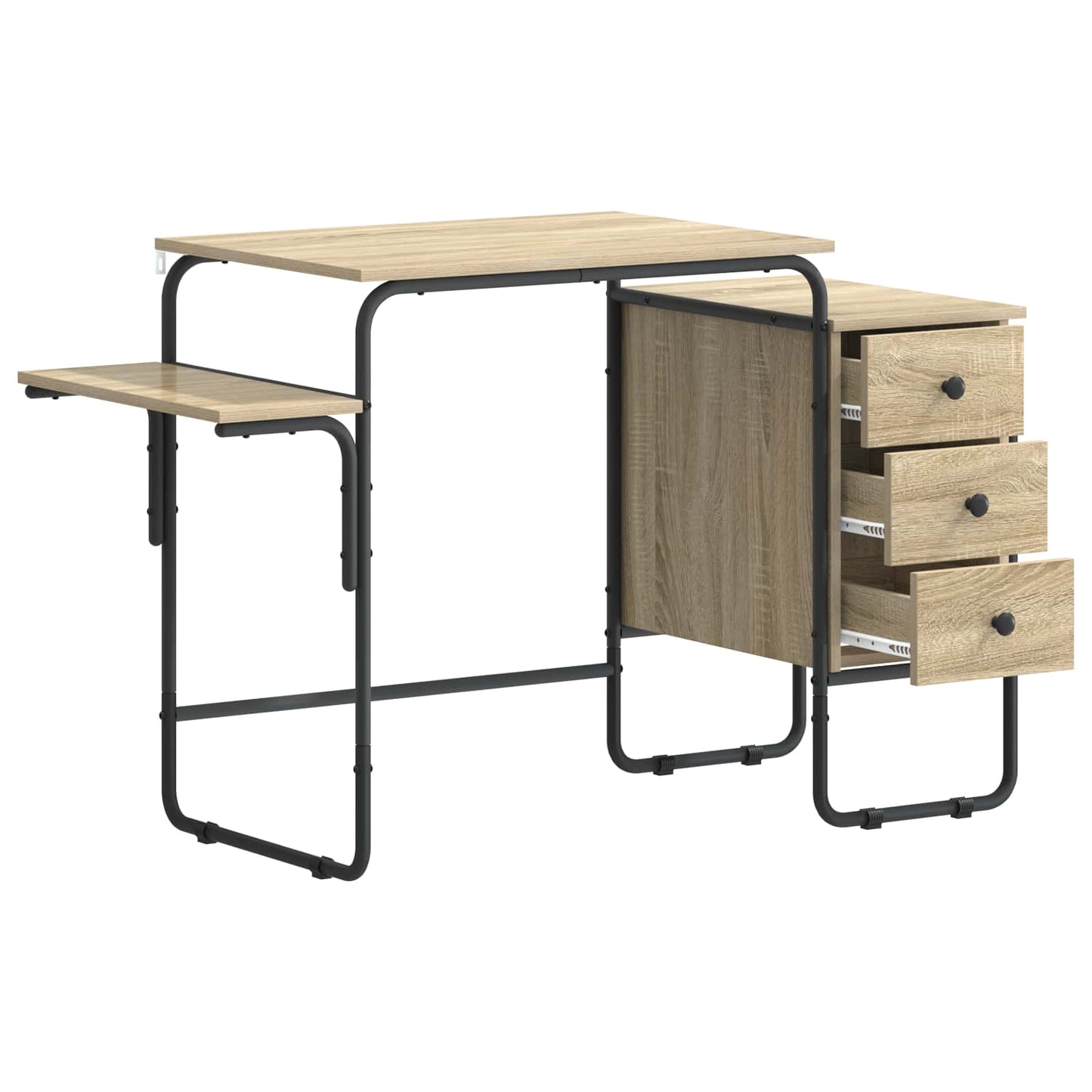 vidaXL Desk with Storage Sonoma Oak 120 x 50 x 75 cm
