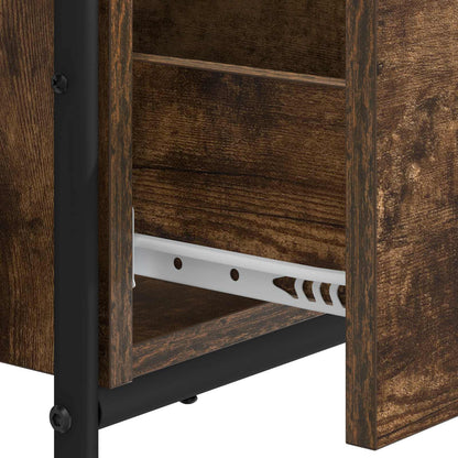 vidaXL Desk with Storage Smoked Oak 120 x 50 x 75 cm