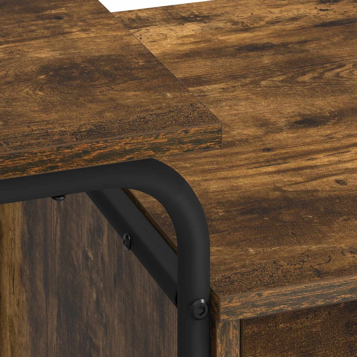 vidaXL Desk with Storage Smoked Oak 120 x 50 x 75 cm