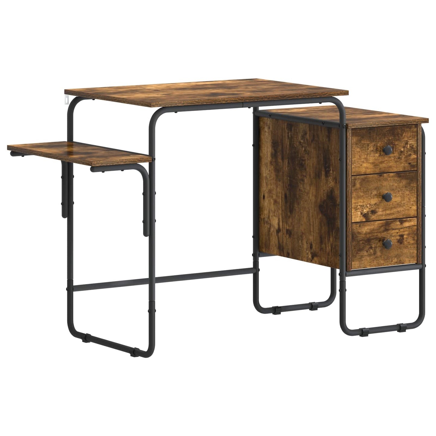 vidaXL Desk with Storage Smoked Oak 120 x 50 x 75 cm