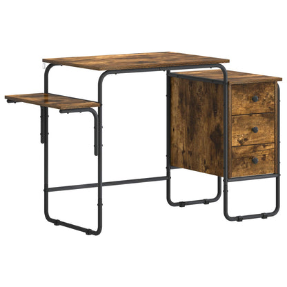 vidaXL Desk with Storage Smoked Oak 120 x 50 x 75 cm