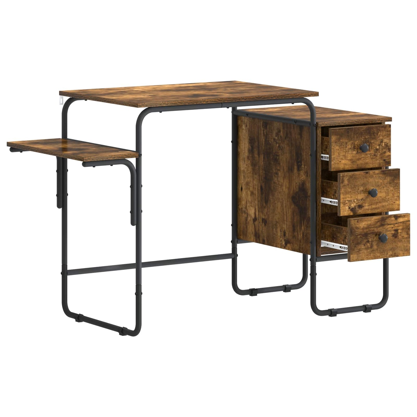 vidaXL Desk with Storage Smoked Oak 120 x 50 x 75 cm