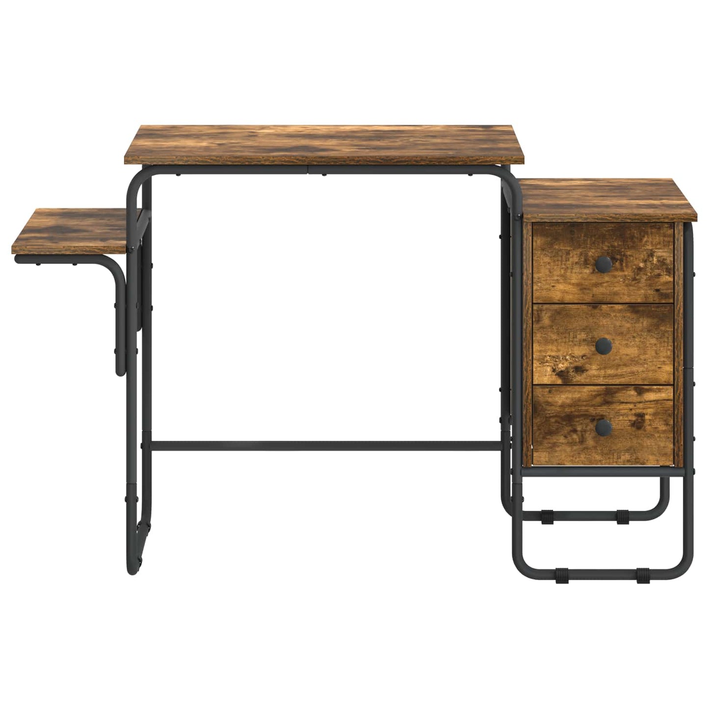 vidaXL Desk with Storage Smoked Oak 120 x 50 x 75 cm