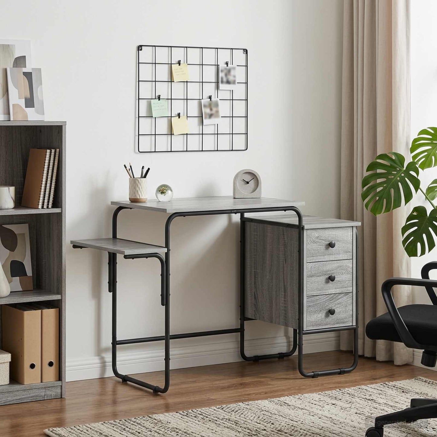 vidaXL Desk with Storage Grey Sonoma 120 x 50 x 75 cm