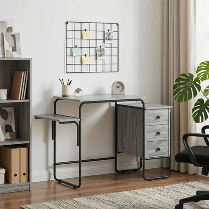 vidaXL Desk with Storage Grey Sonoma 120 x 50 x 75 cm