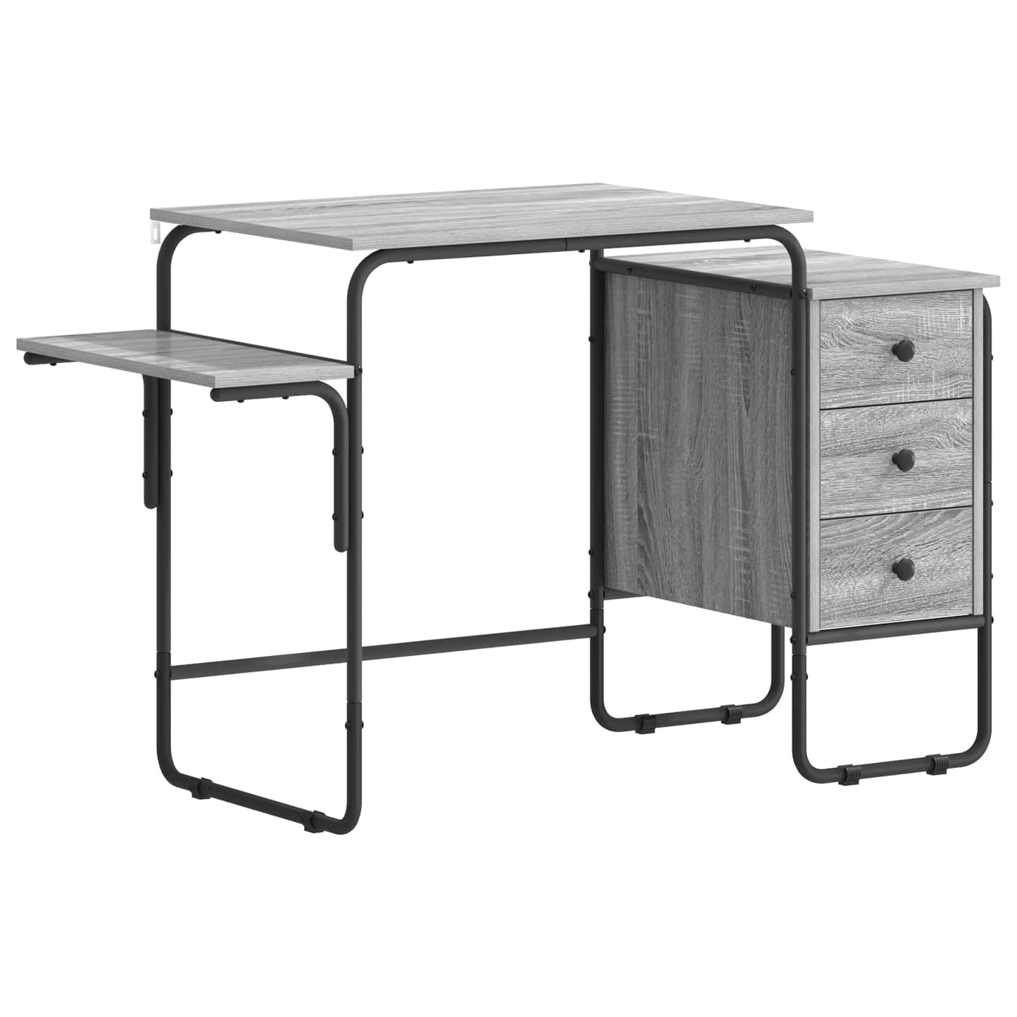 vidaXL Desk with Storage Grey Sonoma 120 x 50 x 75 cm