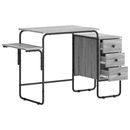 vidaXL Desk with Storage Grey Sonoma 120 x 50 x 75 cm