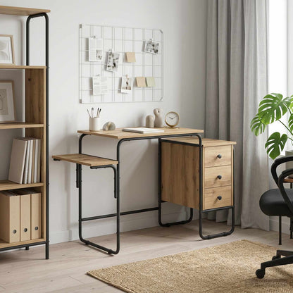 vidaXL Desk with Storage Artisan Oak 120 x 50 x 75 cm