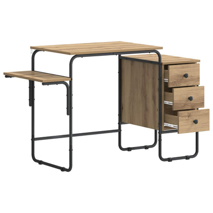 vidaXL Desk with Storage Artisan Oak 120 x 50 x 75 cm
