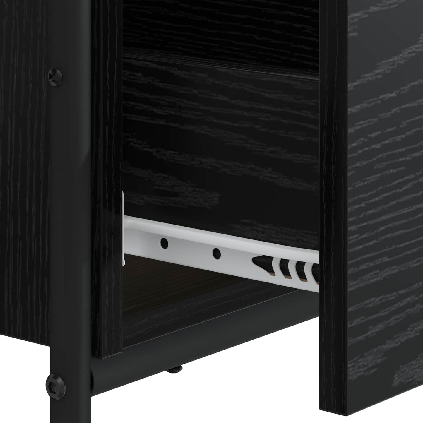 vidaXL Desk with Storage Black Oak 100 x 50 x 75 cm