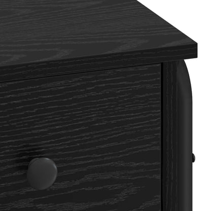 vidaXL Desk with Storage Black Oak 100 x 50 x 75 cm