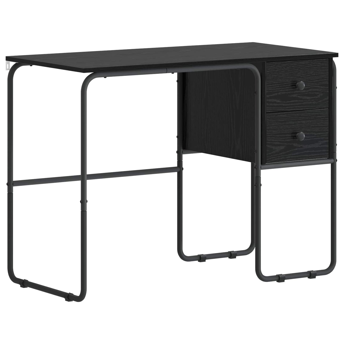 vidaXL Desk with Storage Black Oak 100 x 50 x 75 cm