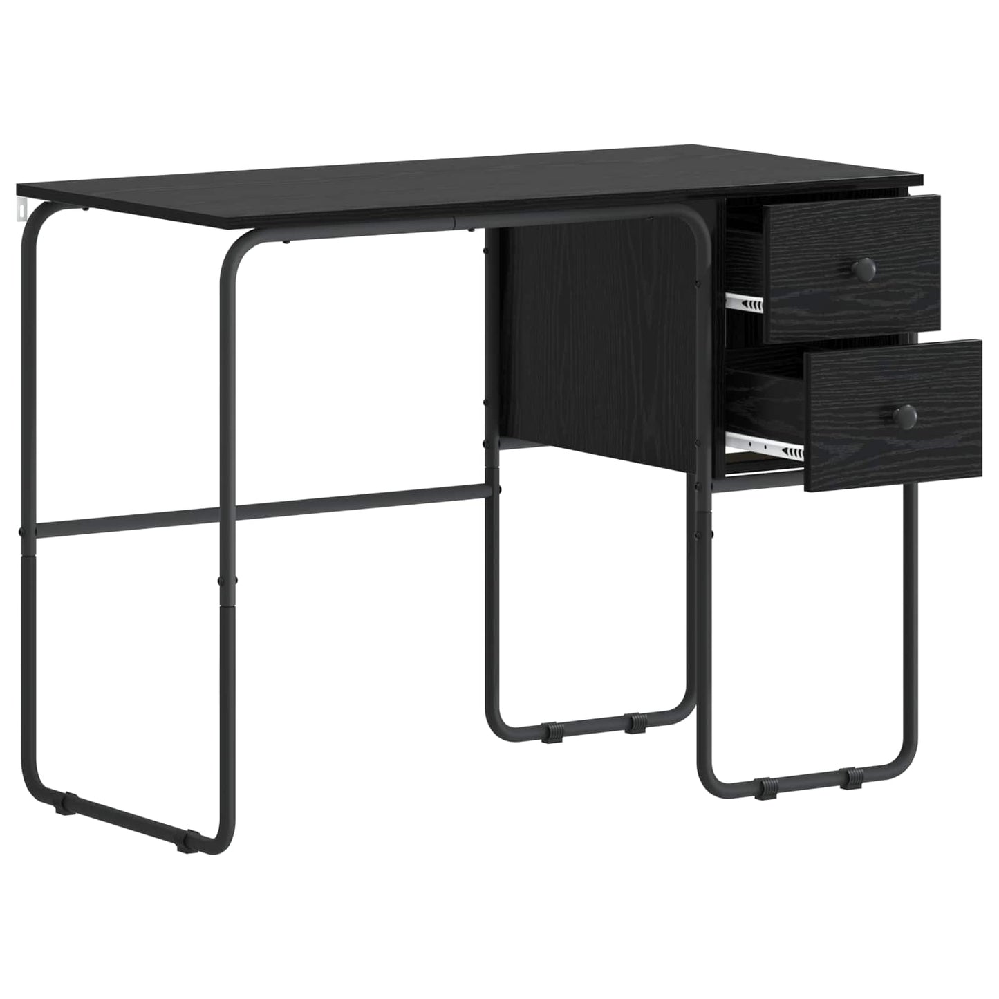 vidaXL Desk with Storage Black Oak 100 x 50 x 75 cm