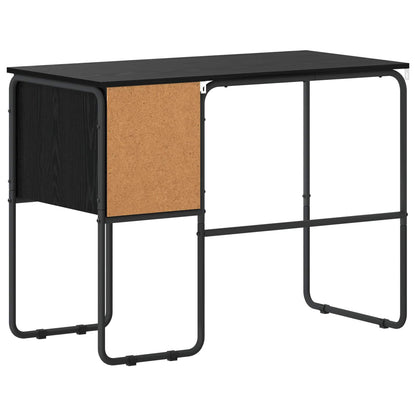 vidaXL Desk with Storage Black Oak 100 x 50 x 75 cm