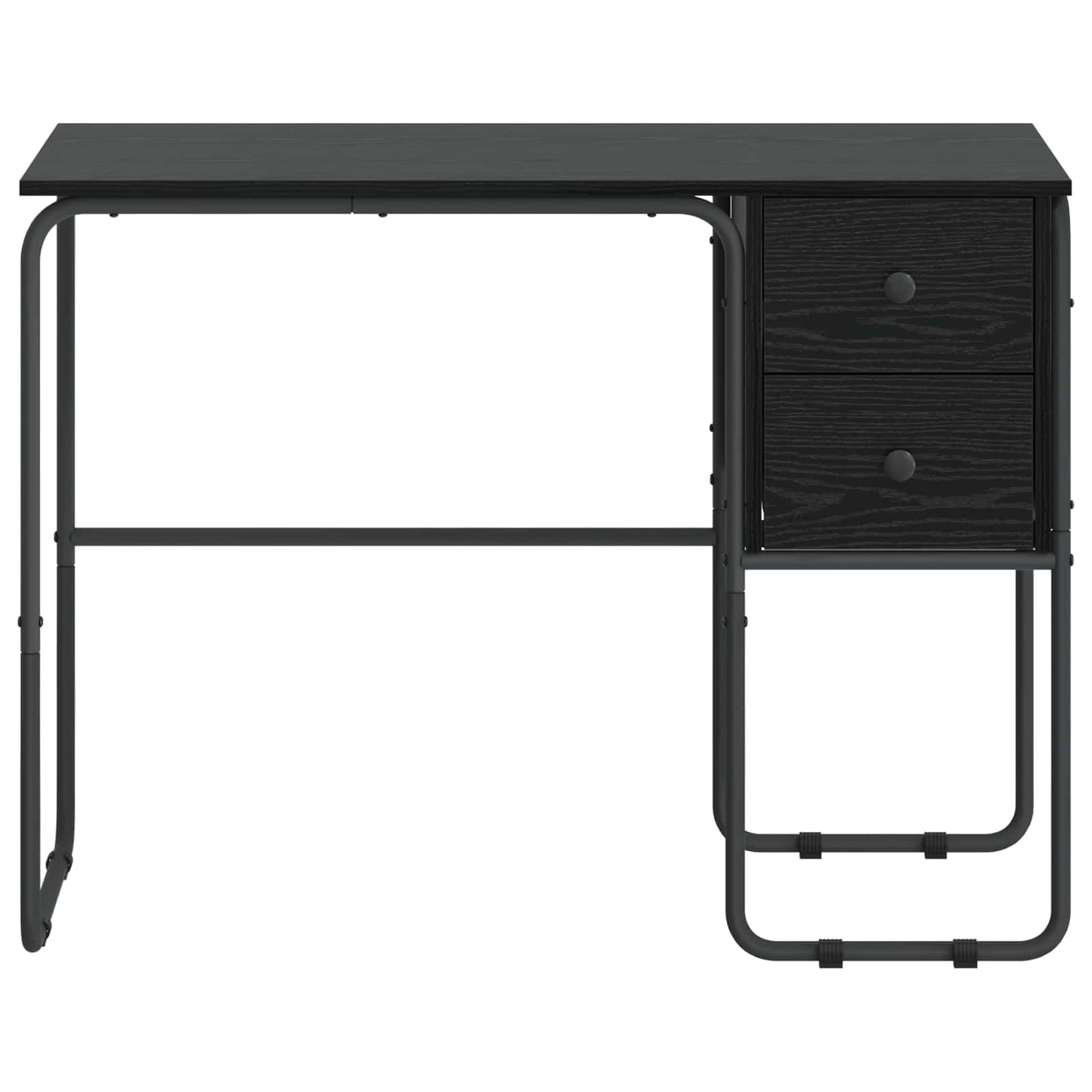 vidaXL Desk with Storage Black Oak 100 x 50 x 75 cm