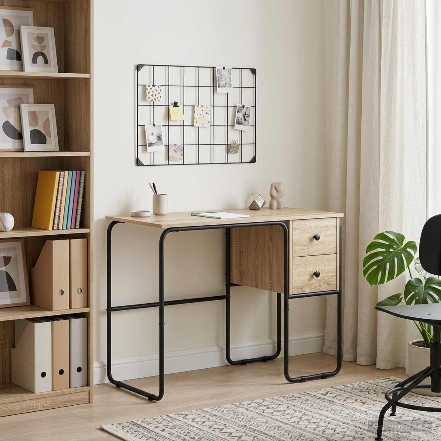 vidaXL Desk with Storage Sonoma Oak 100 x 50 x 75 cm