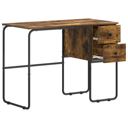 vidaXL Desk with Storage Smoked Oak 100 x 50 x 75 cm
