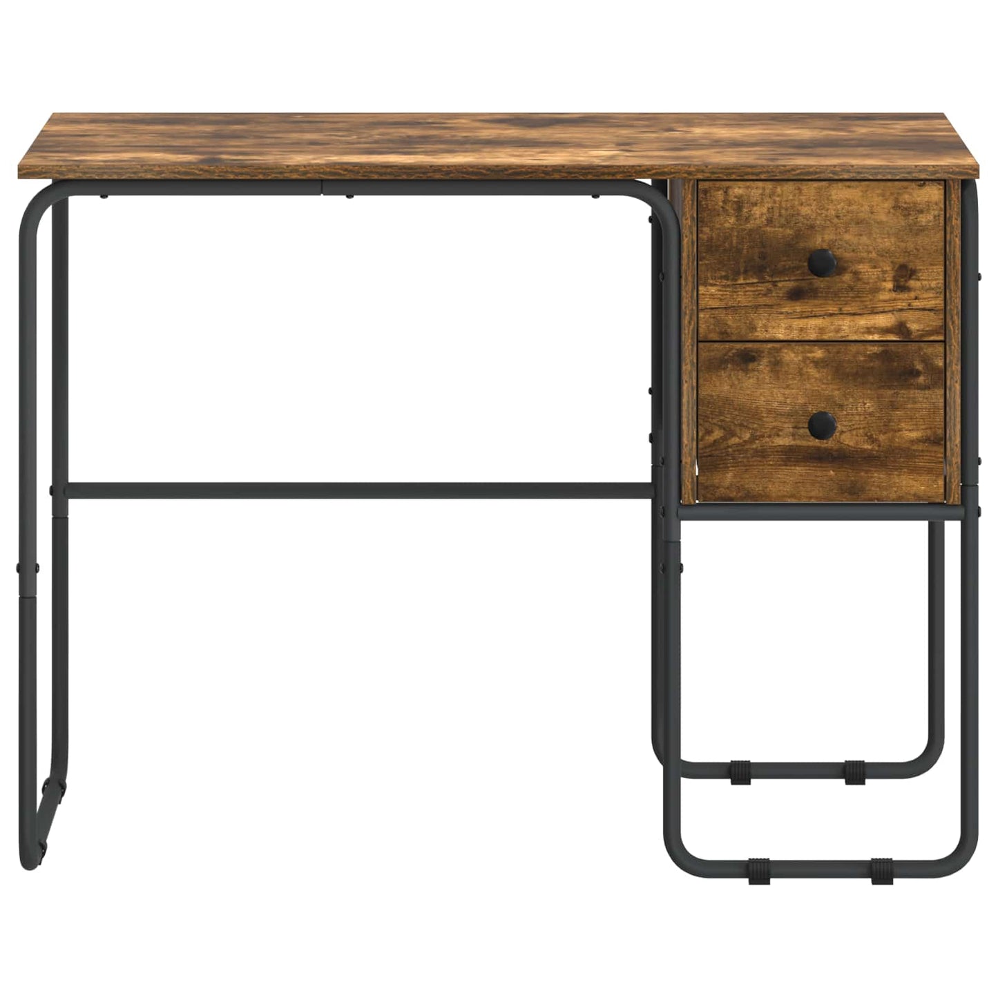 vidaXL Desk with Storage Smoked Oak 100 x 50 x 75 cm