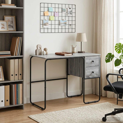 vidaXL Desk with Storage Grey Sonoma 100 x 50 x 75 cm