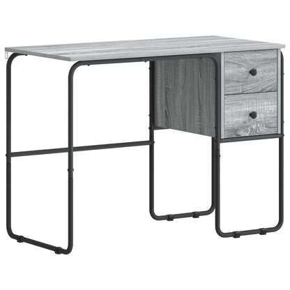 vidaXL Desk with Storage Grey Sonoma 100 x 50 x 75 cm
