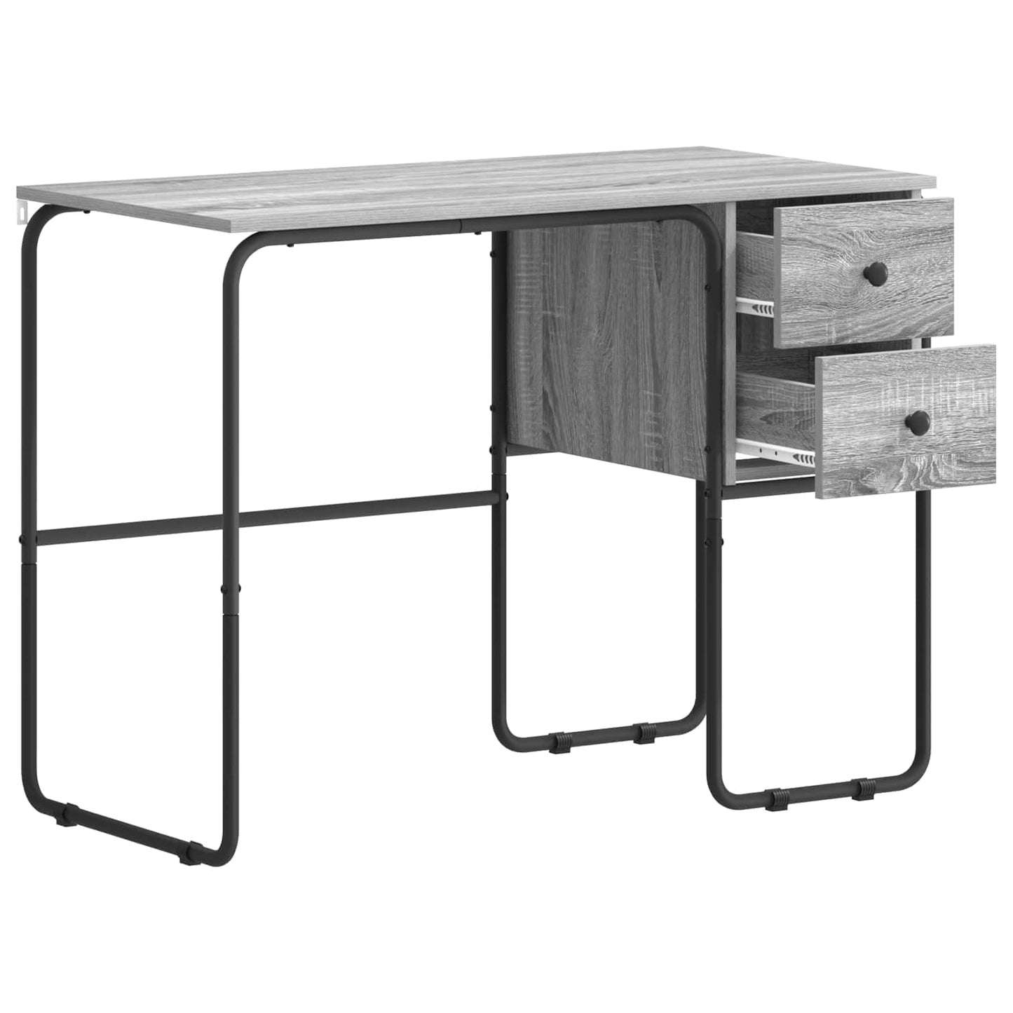 vidaXL Desk with Storage Grey Sonoma 100 x 50 x 75 cm