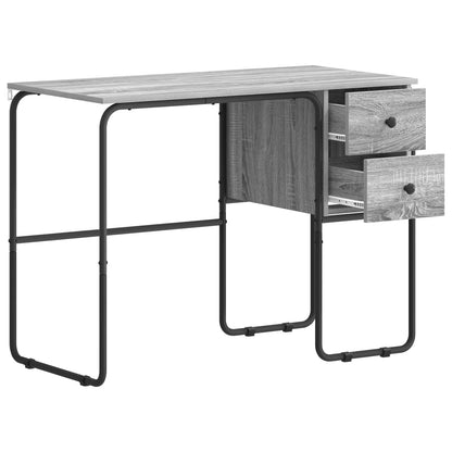vidaXL Desk with Storage Grey Sonoma 100 x 50 x 75 cm