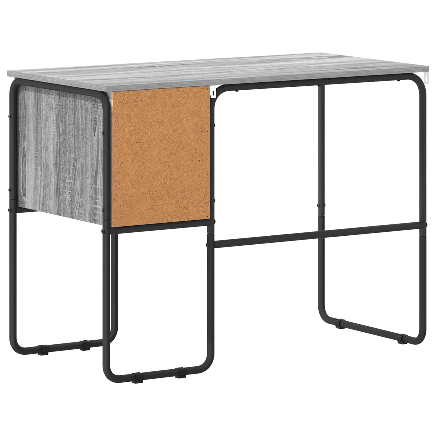 vidaXL Desk with Storage Grey Sonoma 100 x 50 x 75 cm