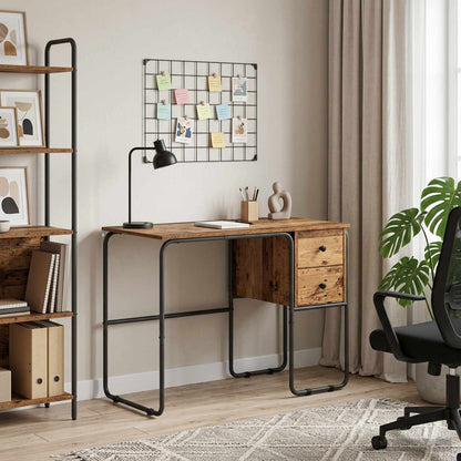 vidaXL Desk with Storage Oak Wood 100 x 50 x 75 cm
