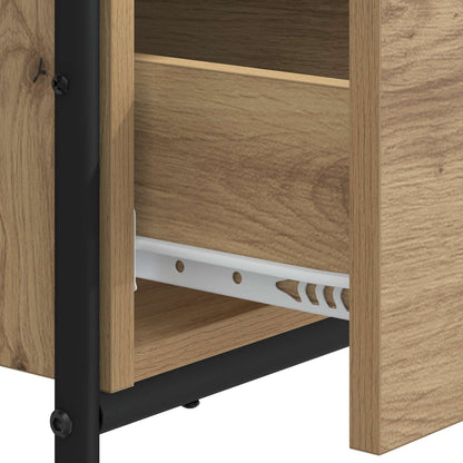 vidaXL Desk with Storage Artisan Oak 100 x 50 x 75 cm