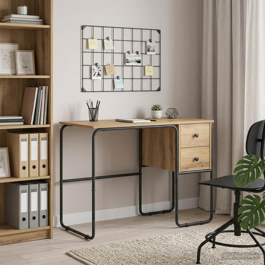 vidaXL Desk with Storage Artisan Oak 100 x 50 x 75 cm
