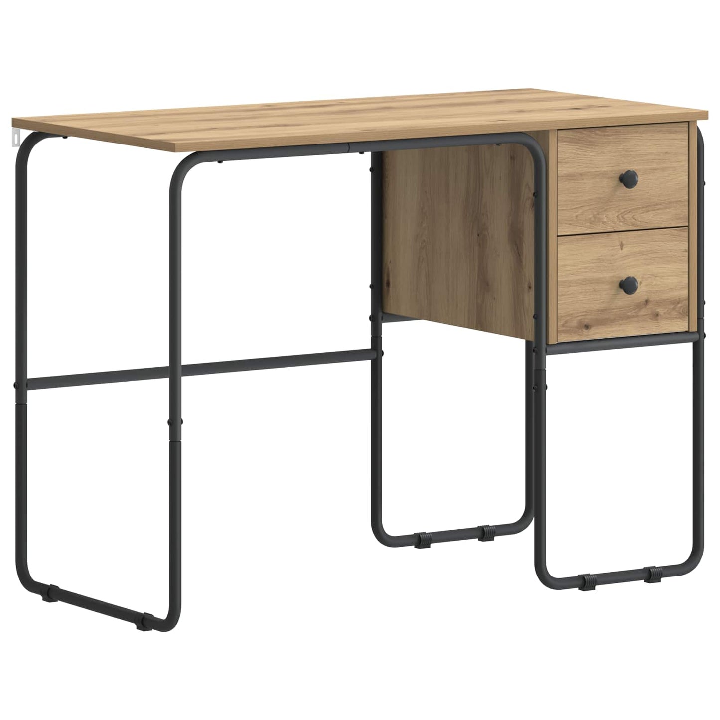 vidaXL Desk with Storage Artisan Oak 100 x 50 x 75 cm
