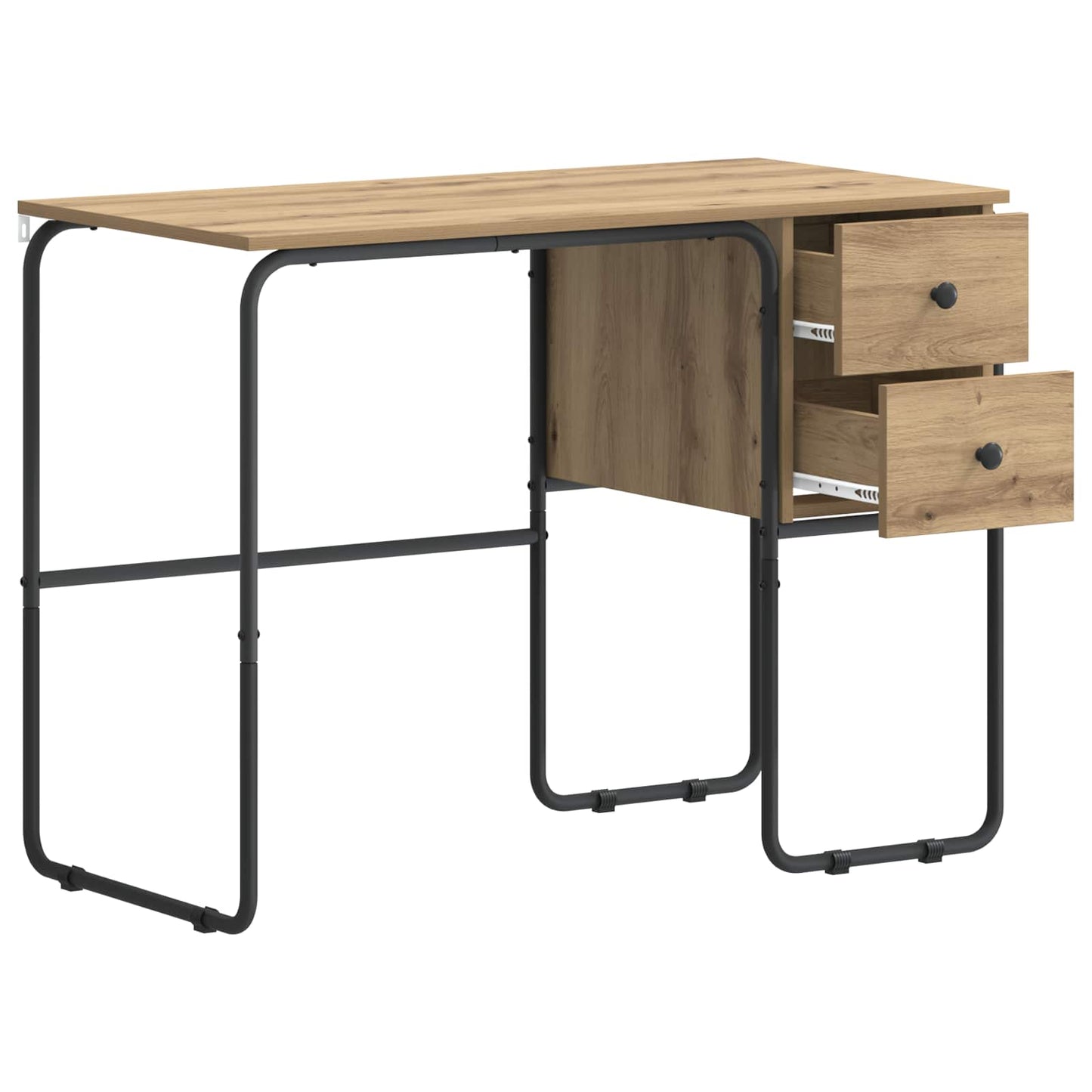 vidaXL Desk with Storage Artisan Oak 100 x 50 x 75 cm