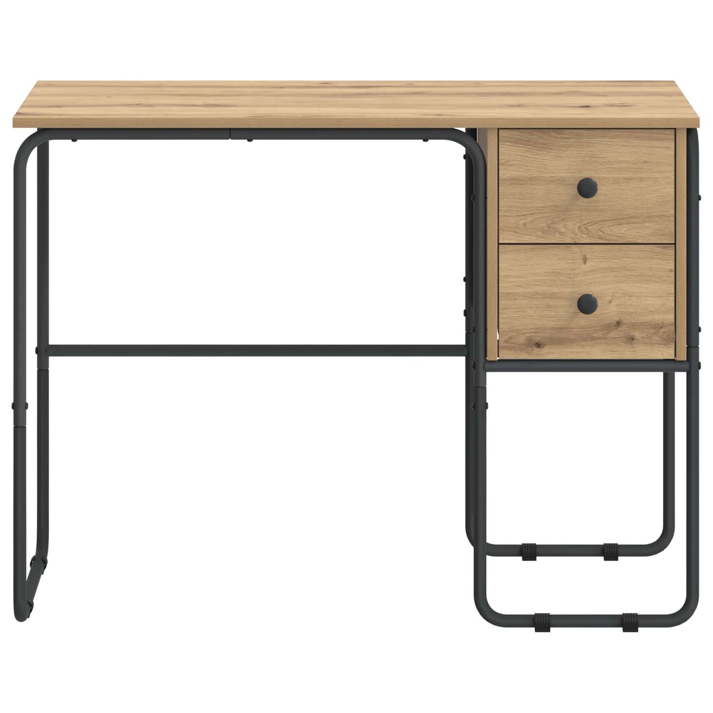 vidaXL Desk with Storage Artisan Oak 100 x 50 x 75 cm