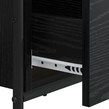 vidaXL Desk with Storage Black Oak 145 x 50 x 75 cm