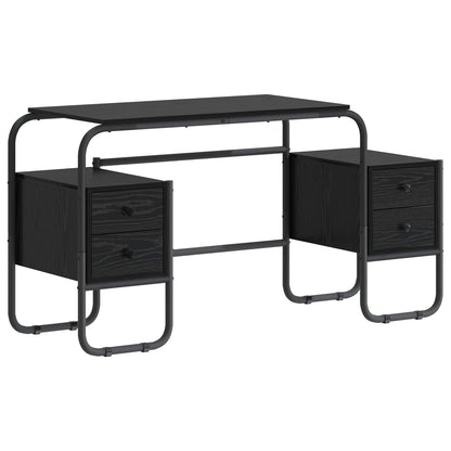 vidaXL Desk with Storage Black Oak 145 x 50 x 75 cm