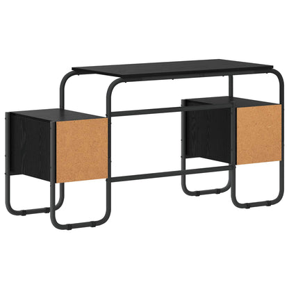 vidaXL Desk with Storage Black Oak 145 x 50 x 75 cm