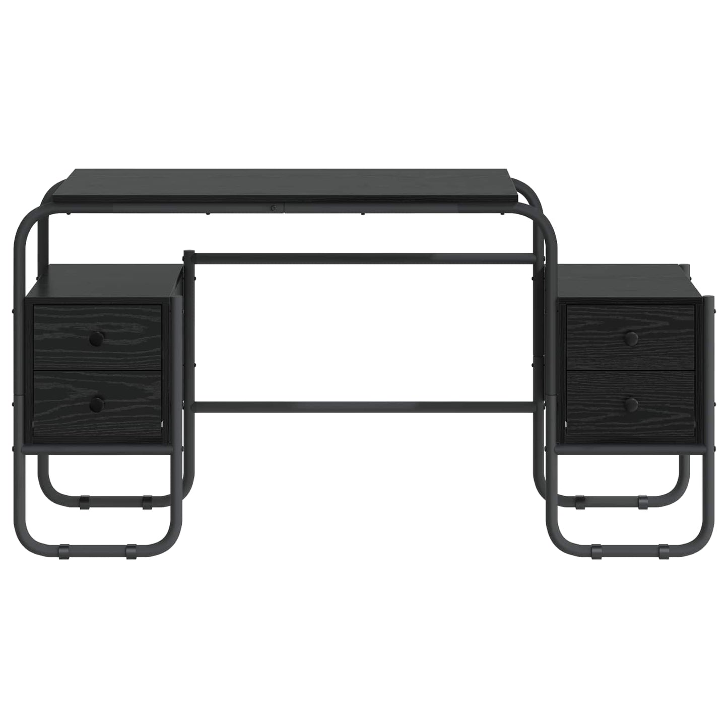 vidaXL Desk with Storage Black Oak 145 x 50 x 75 cm