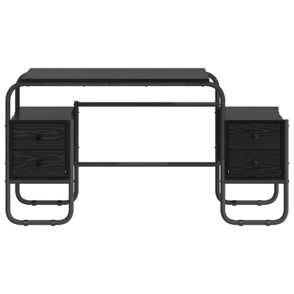 vidaXL Desk with Storage Black Oak 145 x 50 x 75 cm