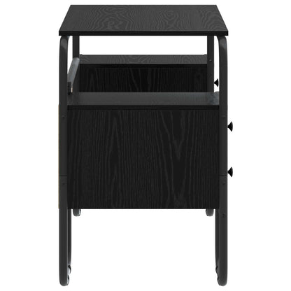 vidaXL Desk with Storage Black Oak 145 x 50 x 75 cm