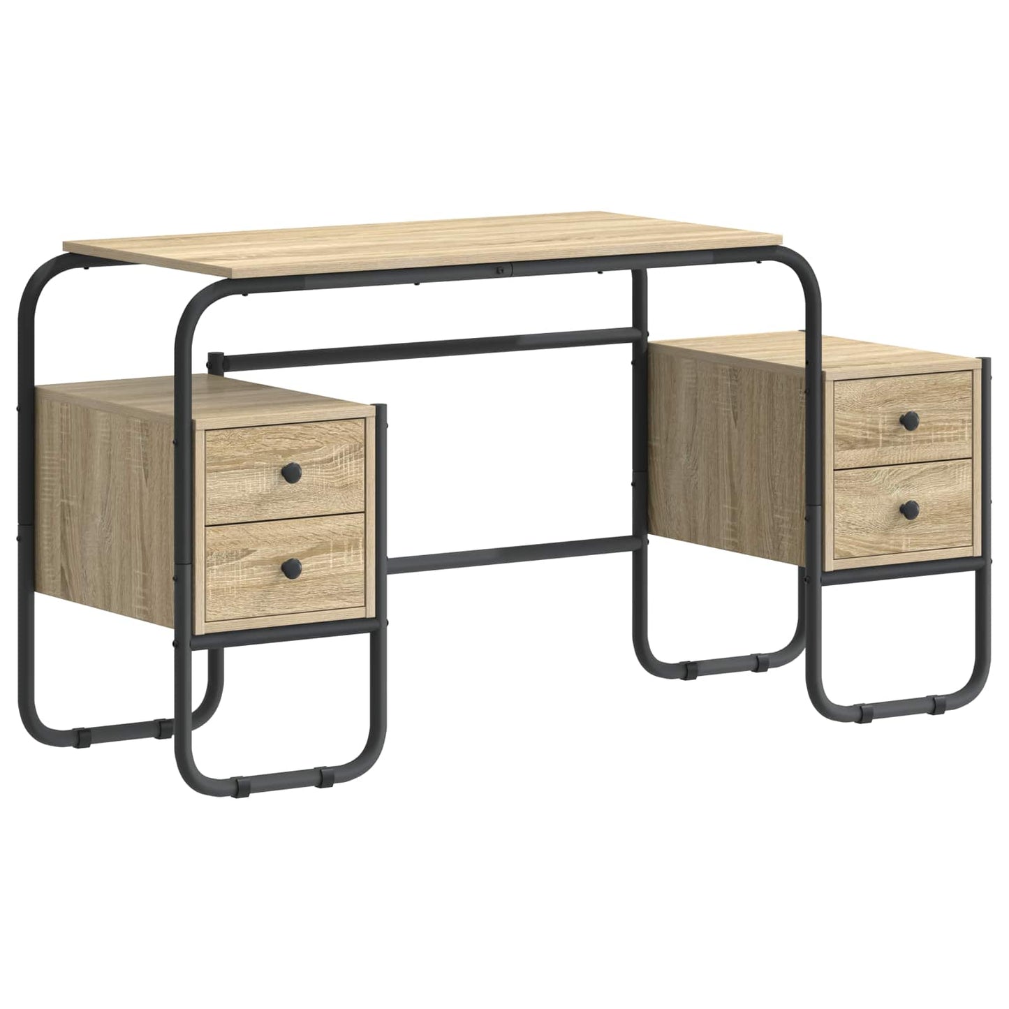 vidaXL Desk with Storage Sonoma Oak 145 x 50 x 75 cm