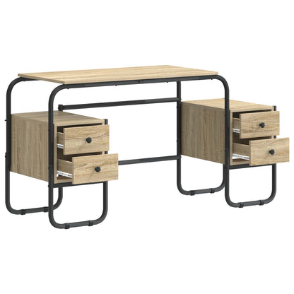 vidaXL Desk with Storage Sonoma Oak 145 x 50 x 75 cm